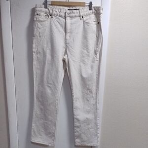 Women's Lauren Ralph Lauren Cream Straight Jeans Sz 14